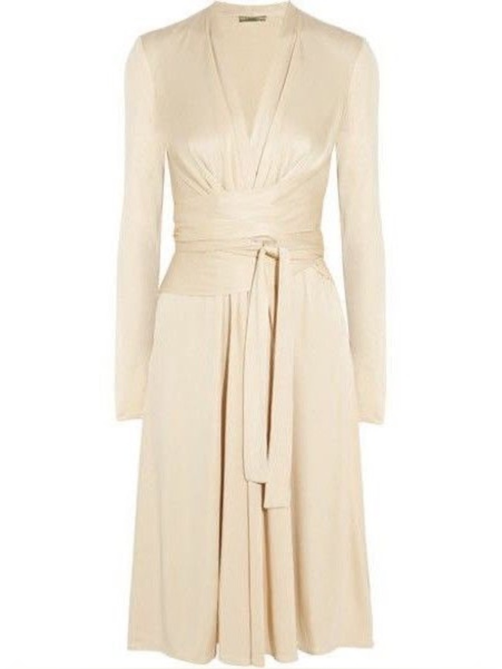 Issa London 100% Silk Ivory Long-Sleeve Wrap Dress Size 4 (Kate Middleton Dress)